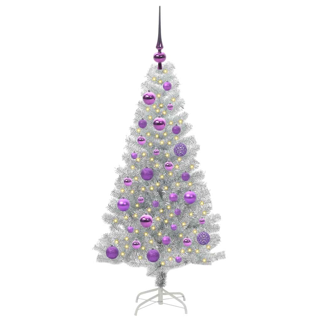 vidaXL Christmas Tree Silver 120 cm PET
