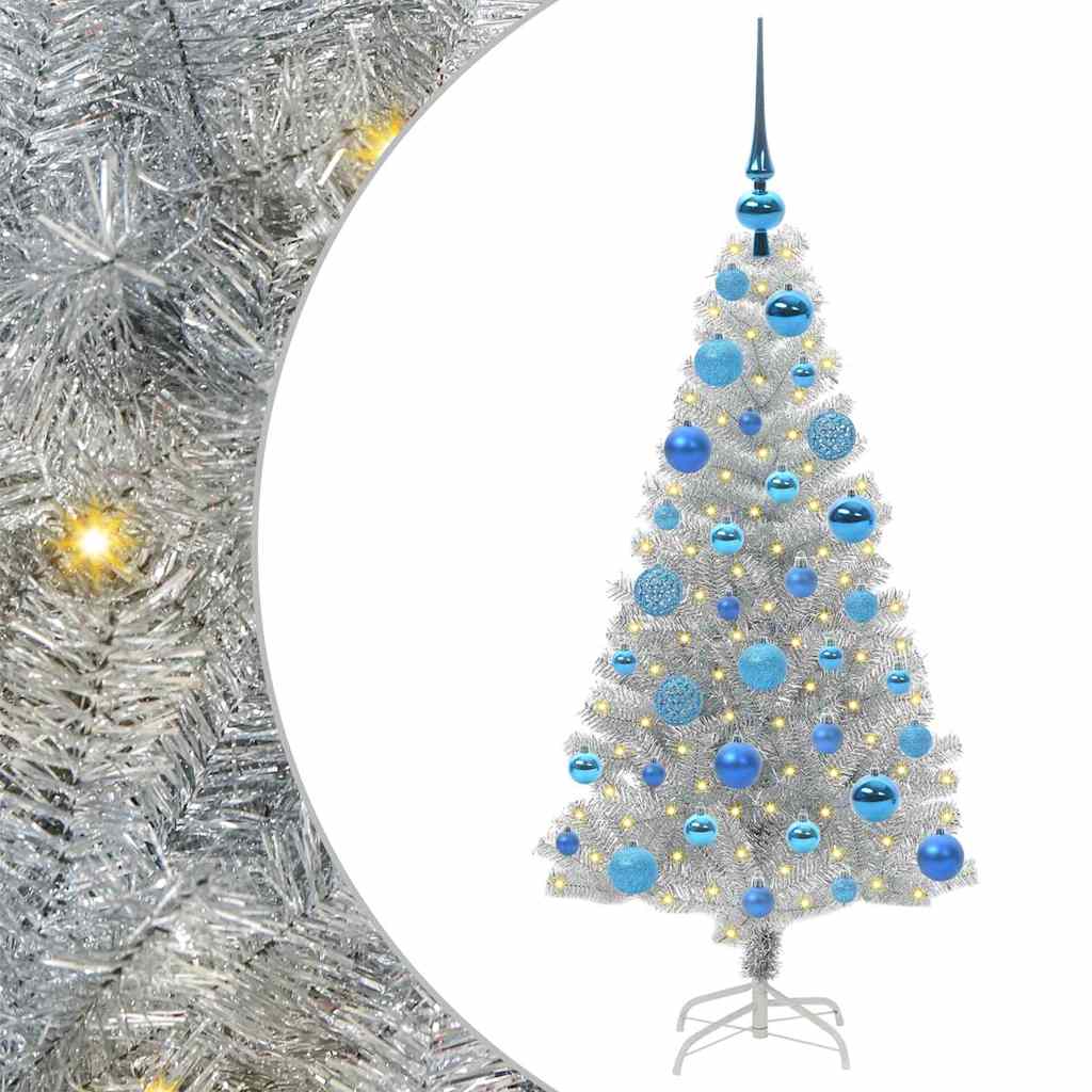 vidaXL Christmas Tree Silver 120 cm PET