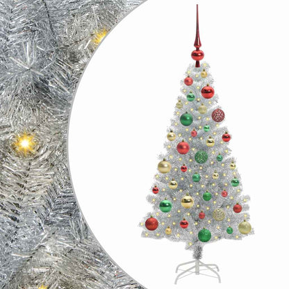 vidaXL Christmas Tree Silver 120 cm PET