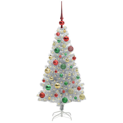 vidaXL Christmas Tree Silver 120 cm PET