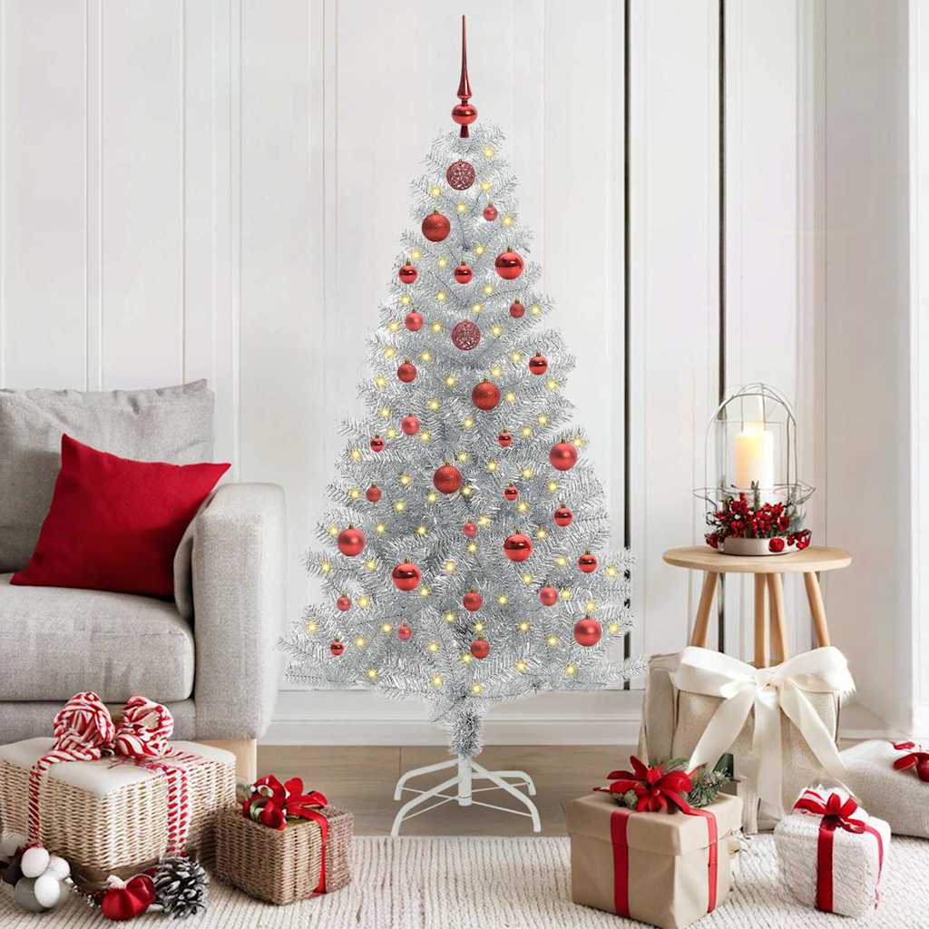 vidaXL Christmas Tree Silver 150 cm PET