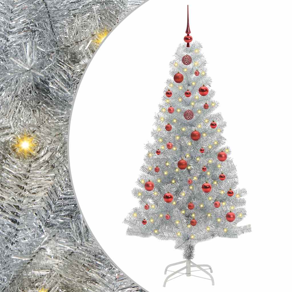 vidaXL Christmas Tree Silver 150 cm PET