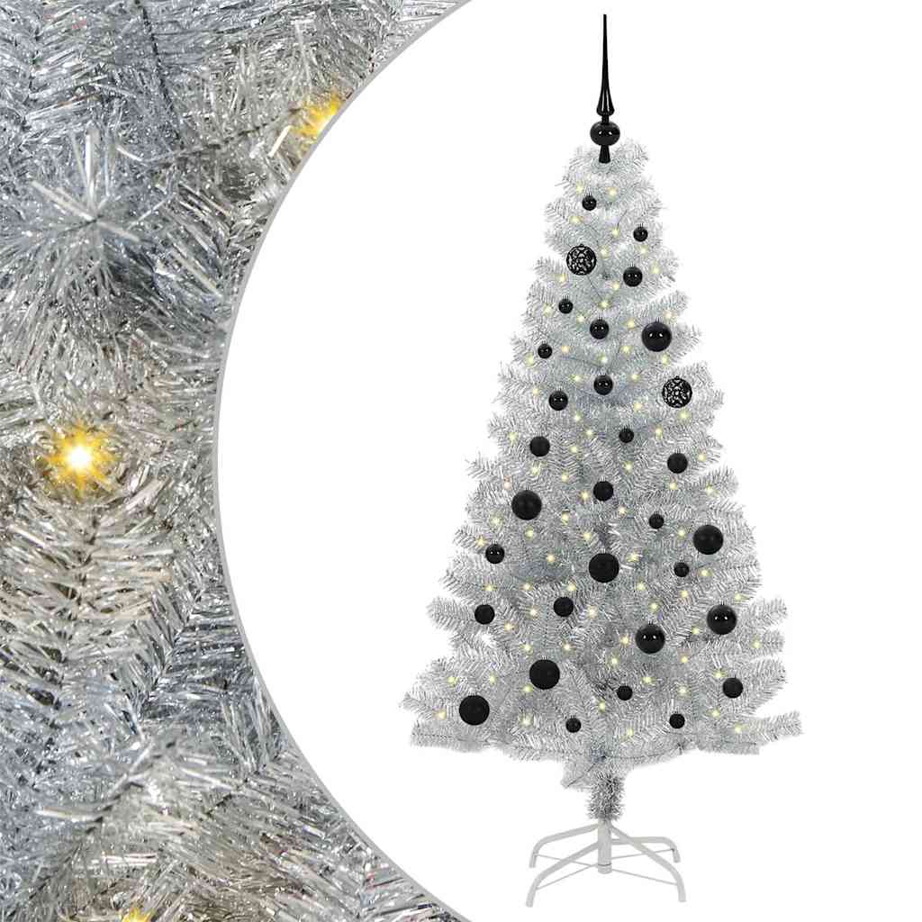 vidaXL Christmas Tree Silver 150 cm PET