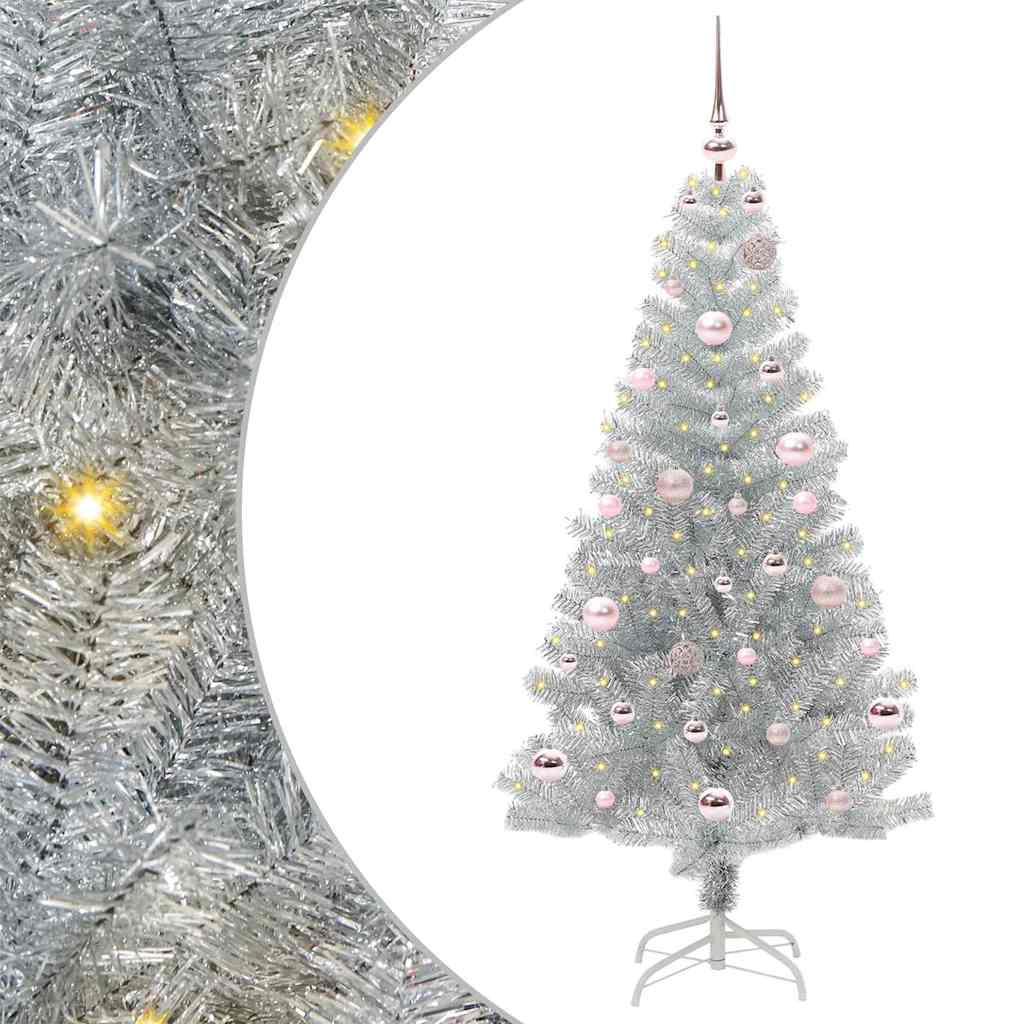 vidaXL Christmas Tree Silver 150 cm PET