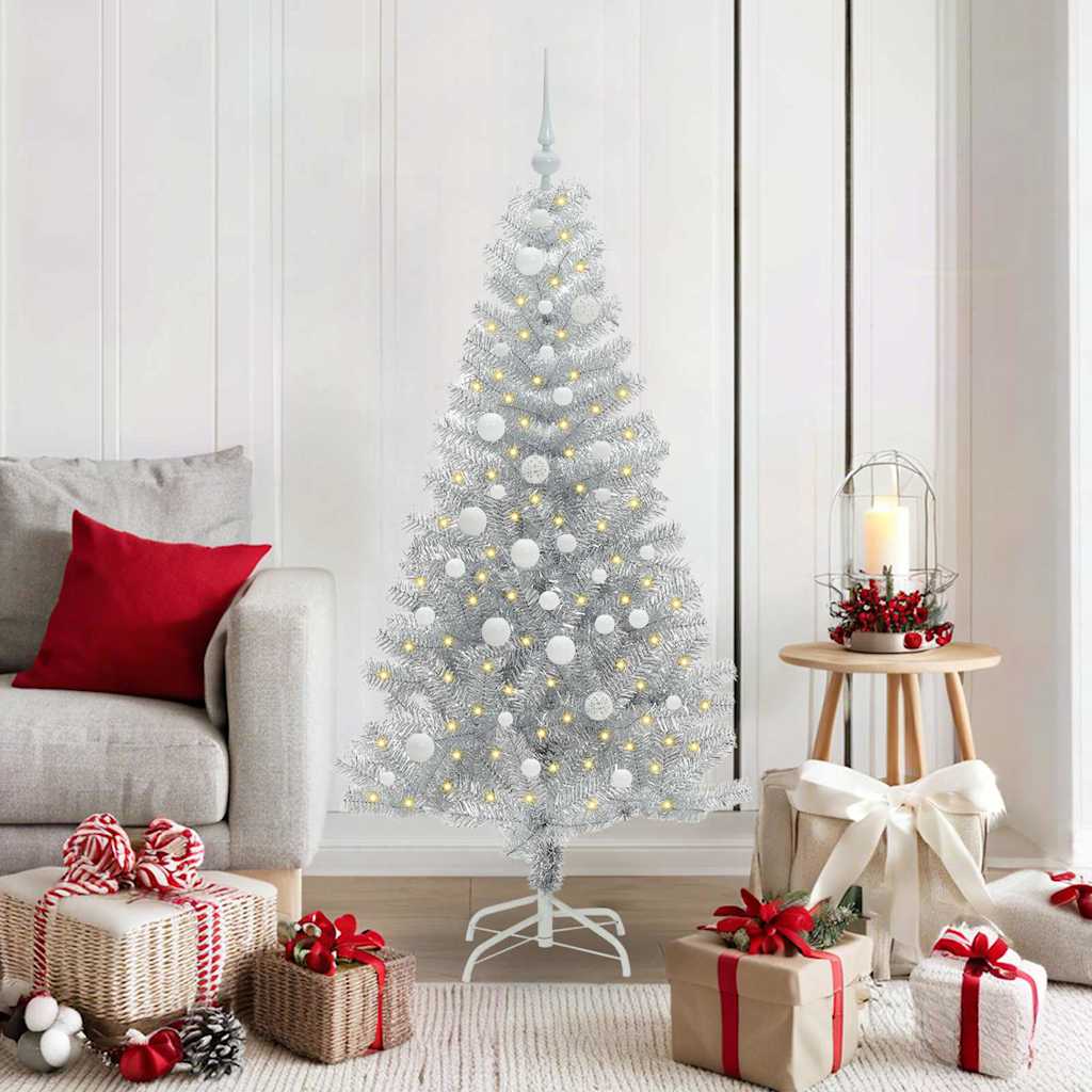 vidaXL Christmas Tree Silver 150 cm PET