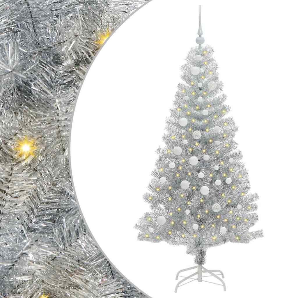 vidaXL Christmas Tree Silver 150 cm PET