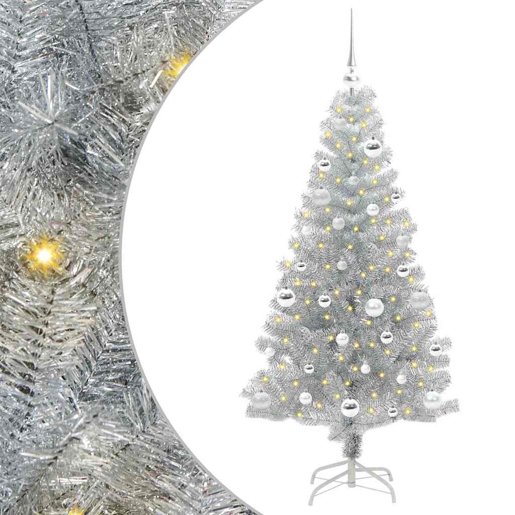 vidaXL Christmas Tree Silver 150 cm PET