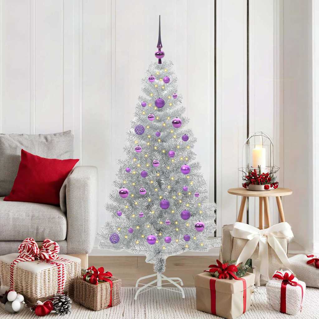 vidaXL Christmas Tree Silver 150 cm PET