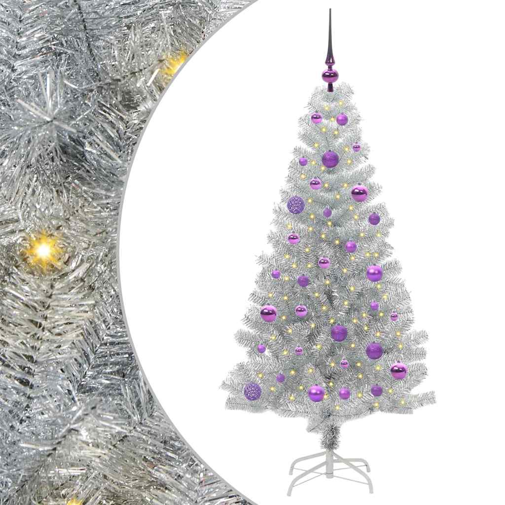vidaXL Christmas Tree Silver 150 cm PET