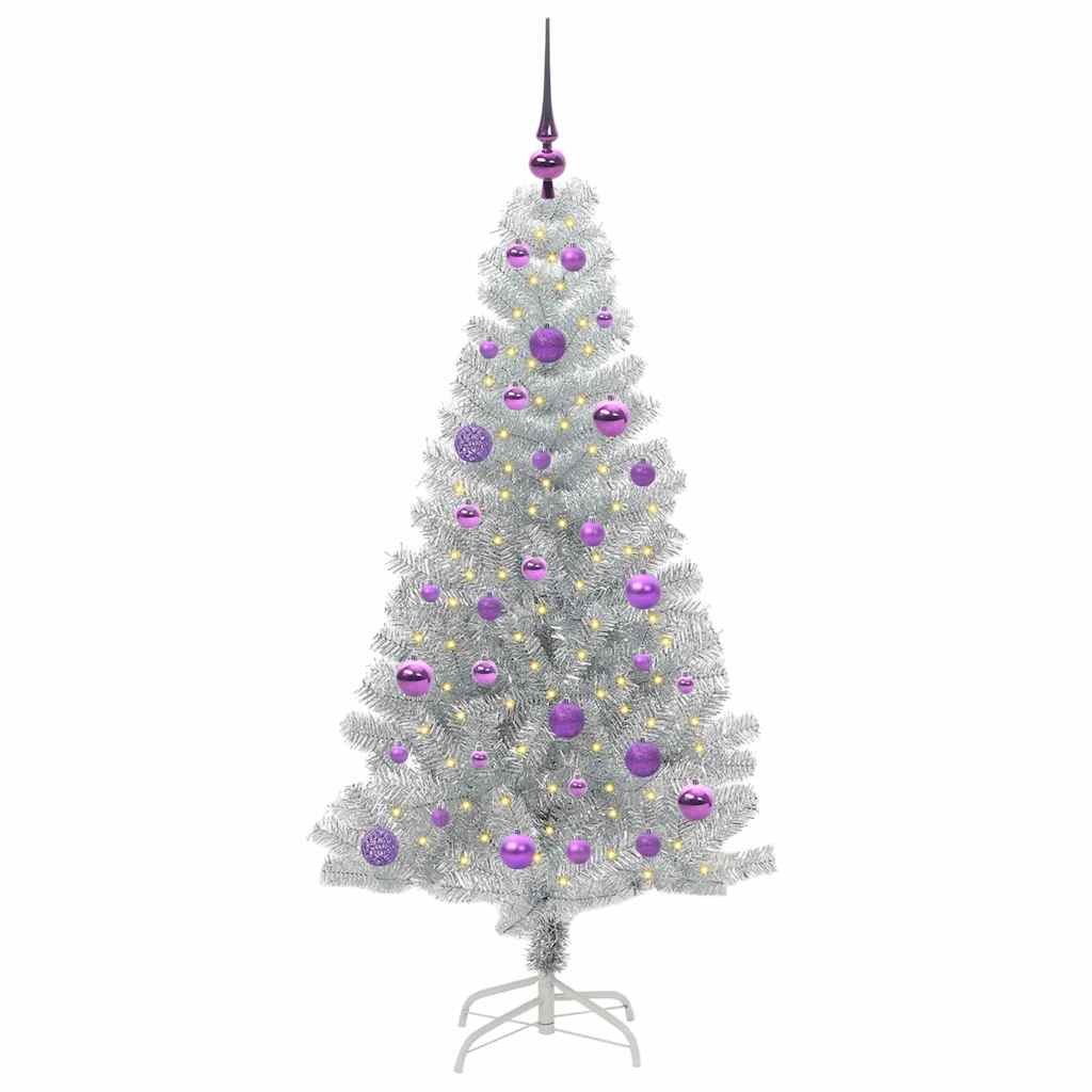 vidaXL Christmas Tree Silver 150 cm PET