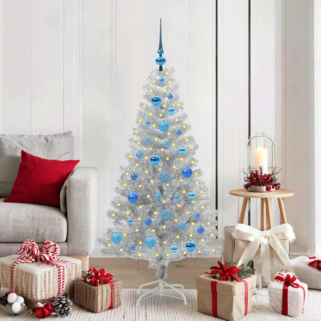 vidaXL Christmas Tree Silver 150 cm PET