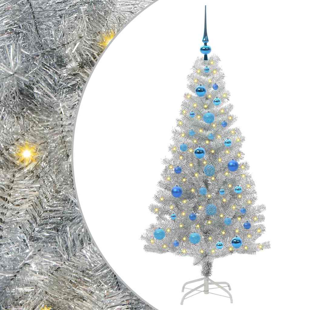 vidaXL Christmas Tree Silver 150 cm PET
