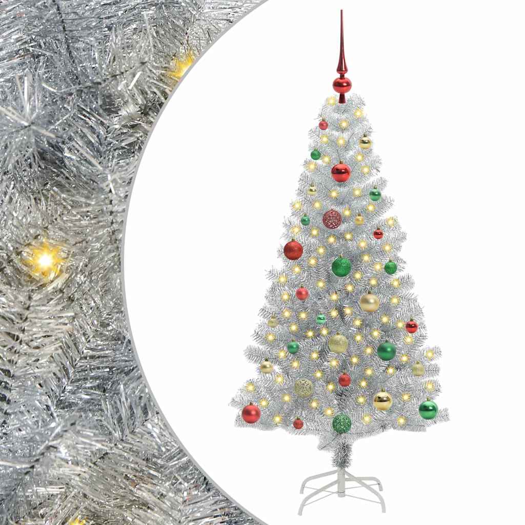 vidaXL Christmas Tree Silver 150 cm PET