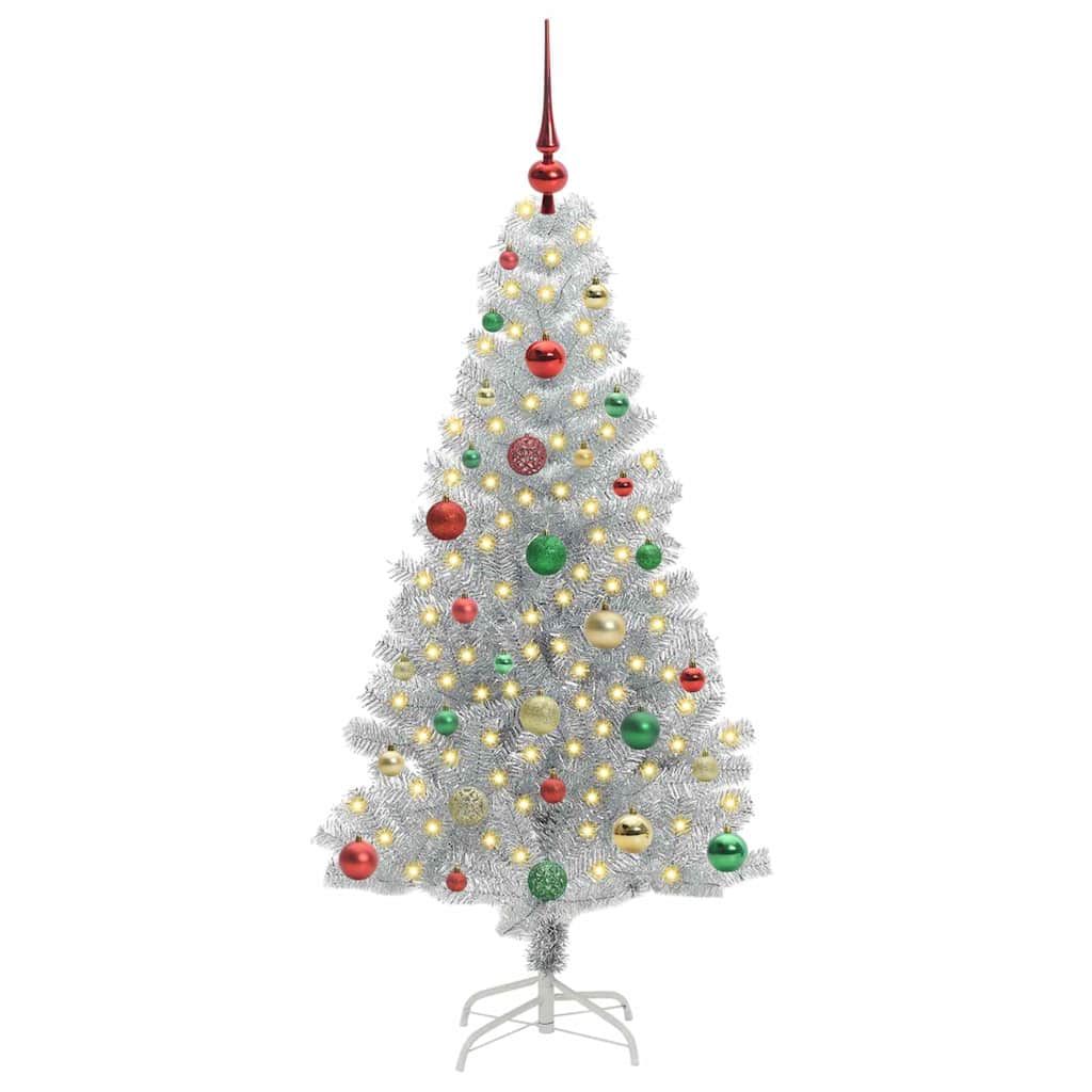 vidaXL Christmas Tree Silver 150 cm PET