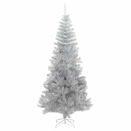 vidaXL Christmas Tree with LED Light Silver 180 cm PET and Steel