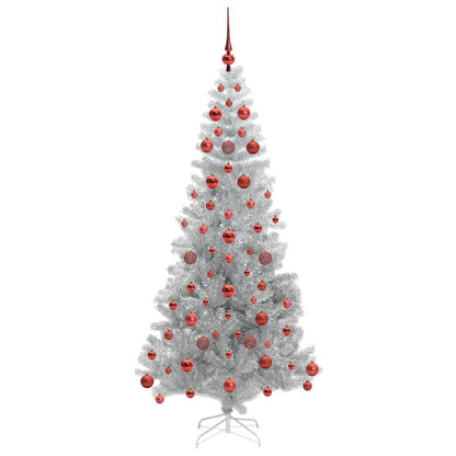 vidaXL Christmas Tree with LED Light Silver 180 cm PET and Steel