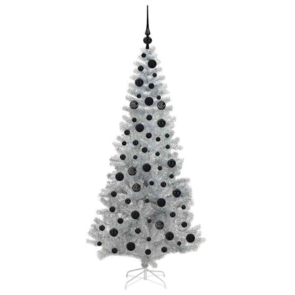 vidaXL Christmas Tree with LED Light Silver 180 cm PET and Steel