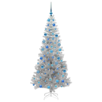 vidaXL Christmas Tree with LED Light Silver 180 cm PET and Steel