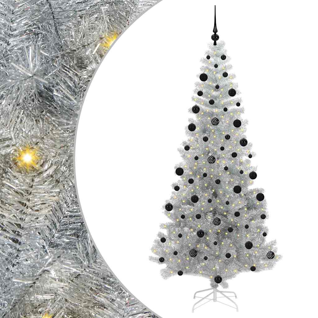 vidaXL Christmas Tree Silver 210 cm PET