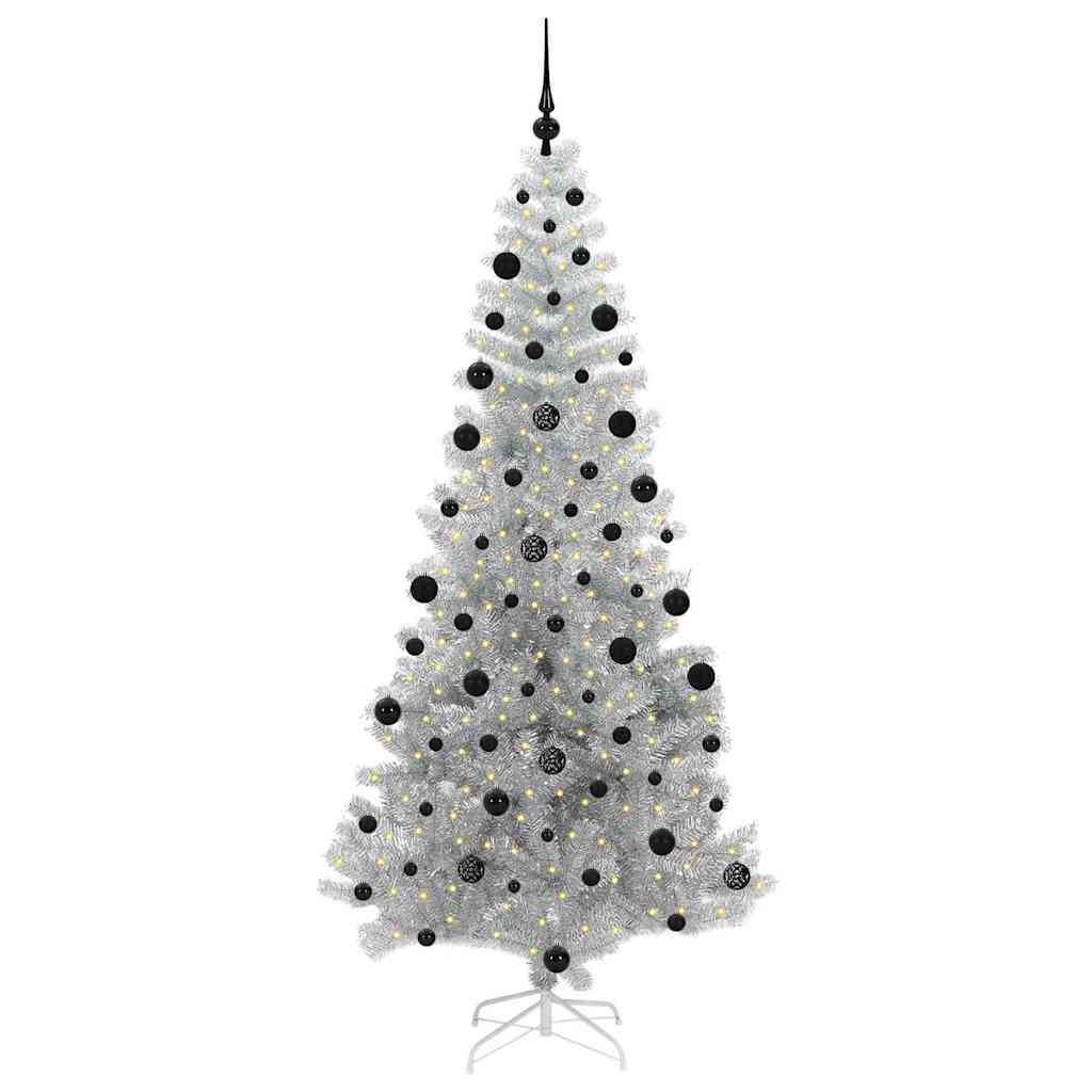 vidaXL Christmas Tree Silver 210 cm PET