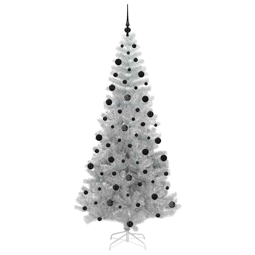 vidaXL Christmas Tree Silver 210 cm PET