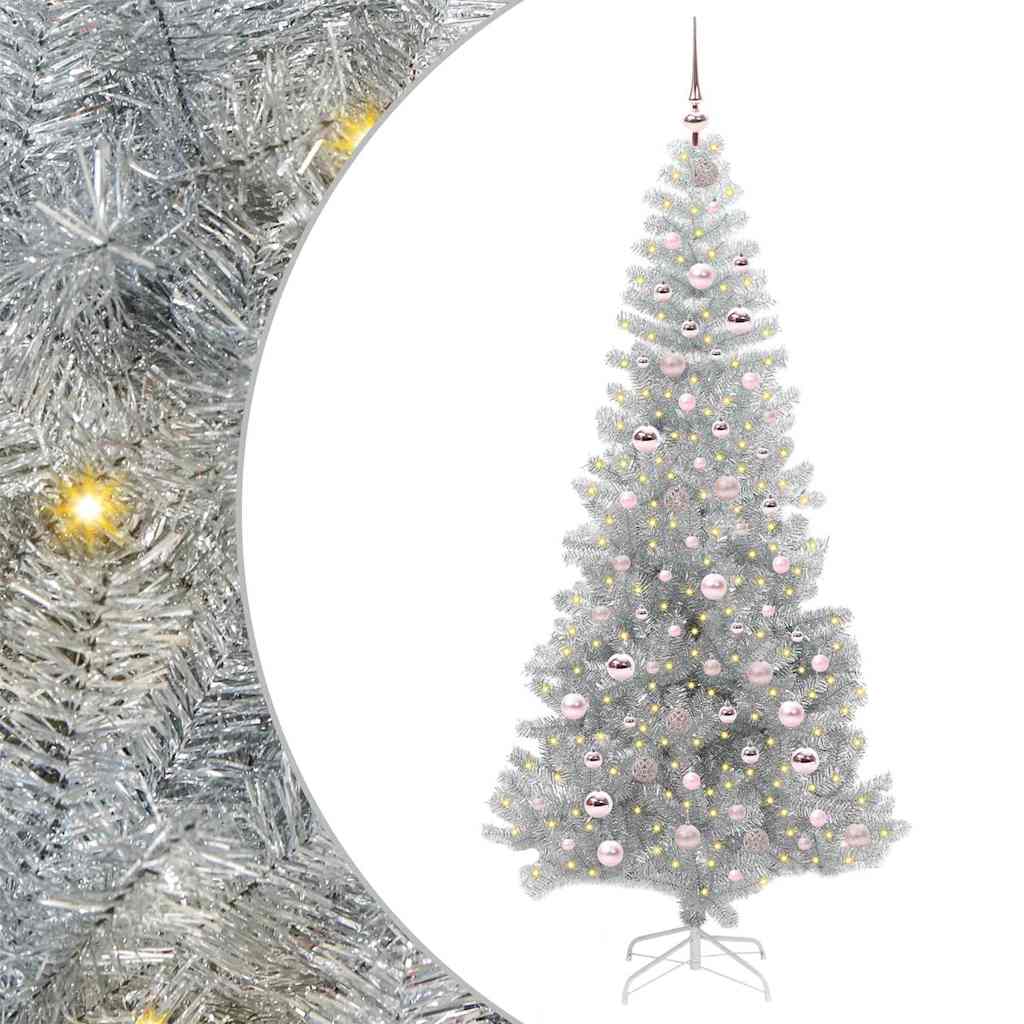 vidaXL Christmas Tree Silver 210 cm PET