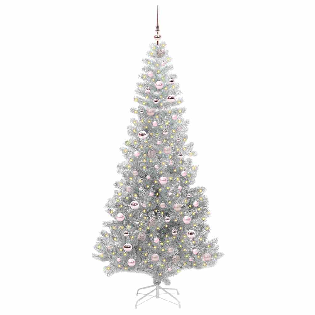 vidaXL Christmas Tree Silver 210 cm PET
