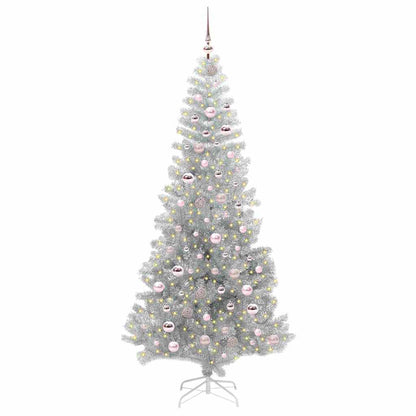 vidaXL Christmas Tree Silver 210 cm PET