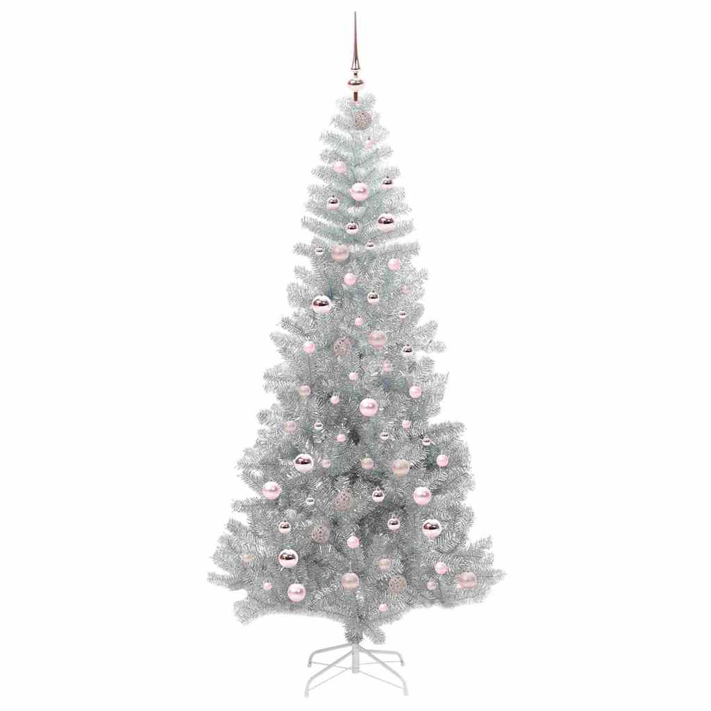 vidaXL Christmas Tree Silver 210 cm PET