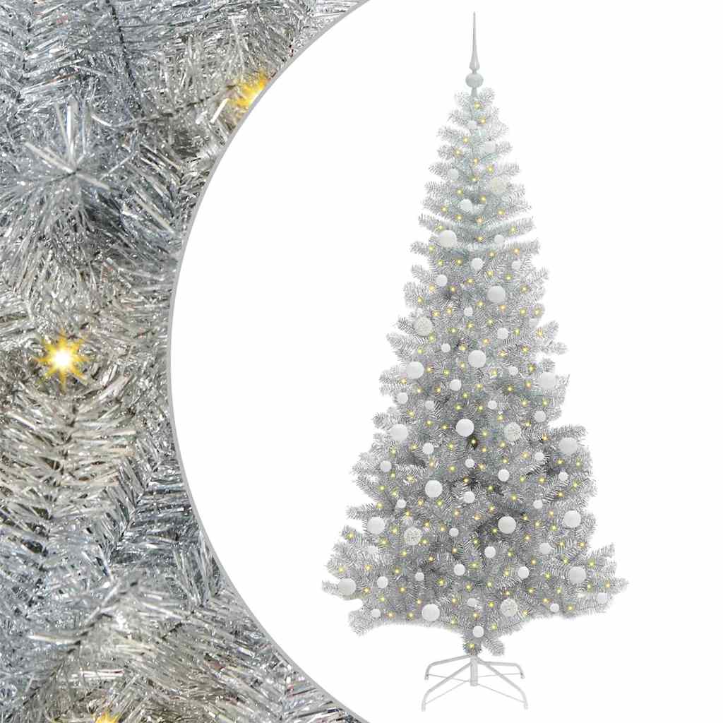 vidaXL Christmas Tree Silver 210 cm PET