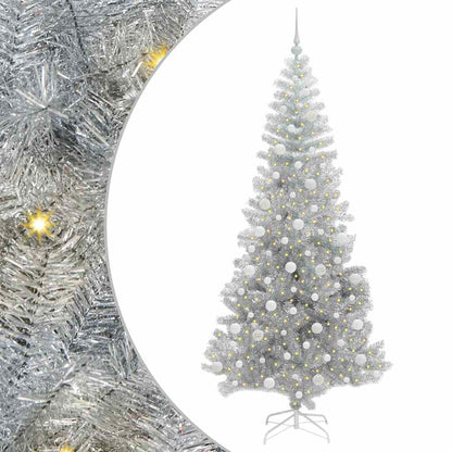 vidaXL Christmas Tree Silver 210 cm PET
