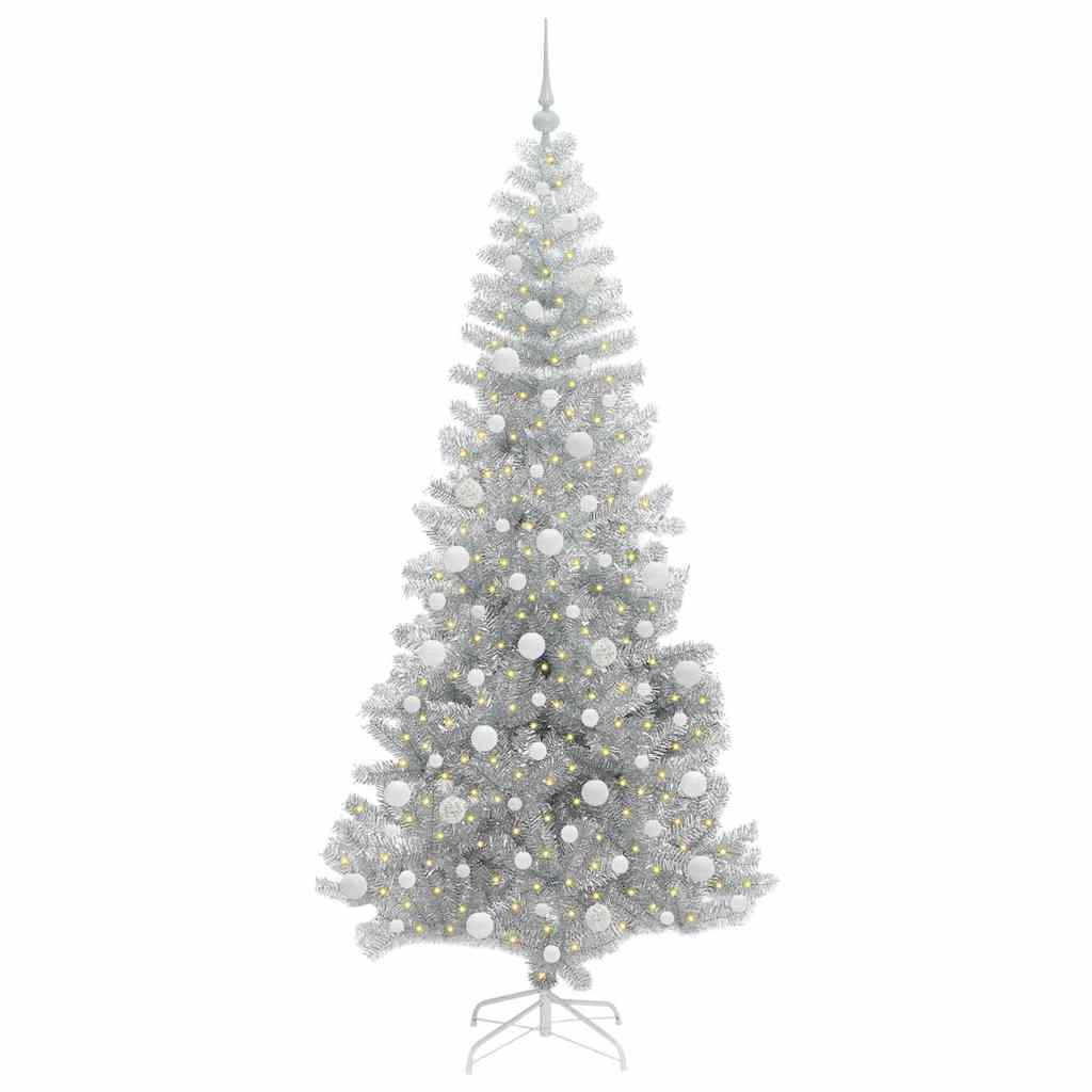 vidaXL Christmas Tree Silver 210 cm PET