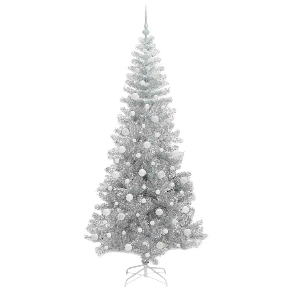 vidaXL Christmas Tree Silver 210 cm PET