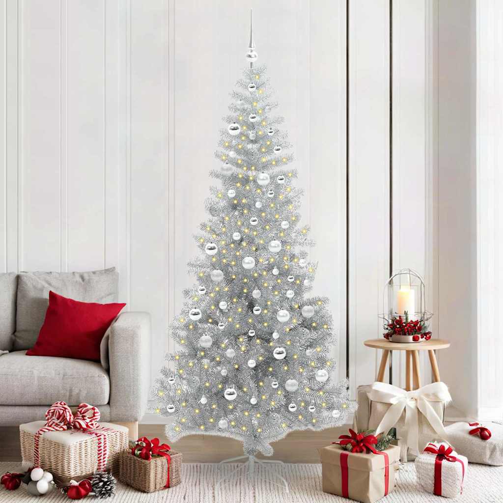 vidaXL Christmas Tree Silver 210 cm PET