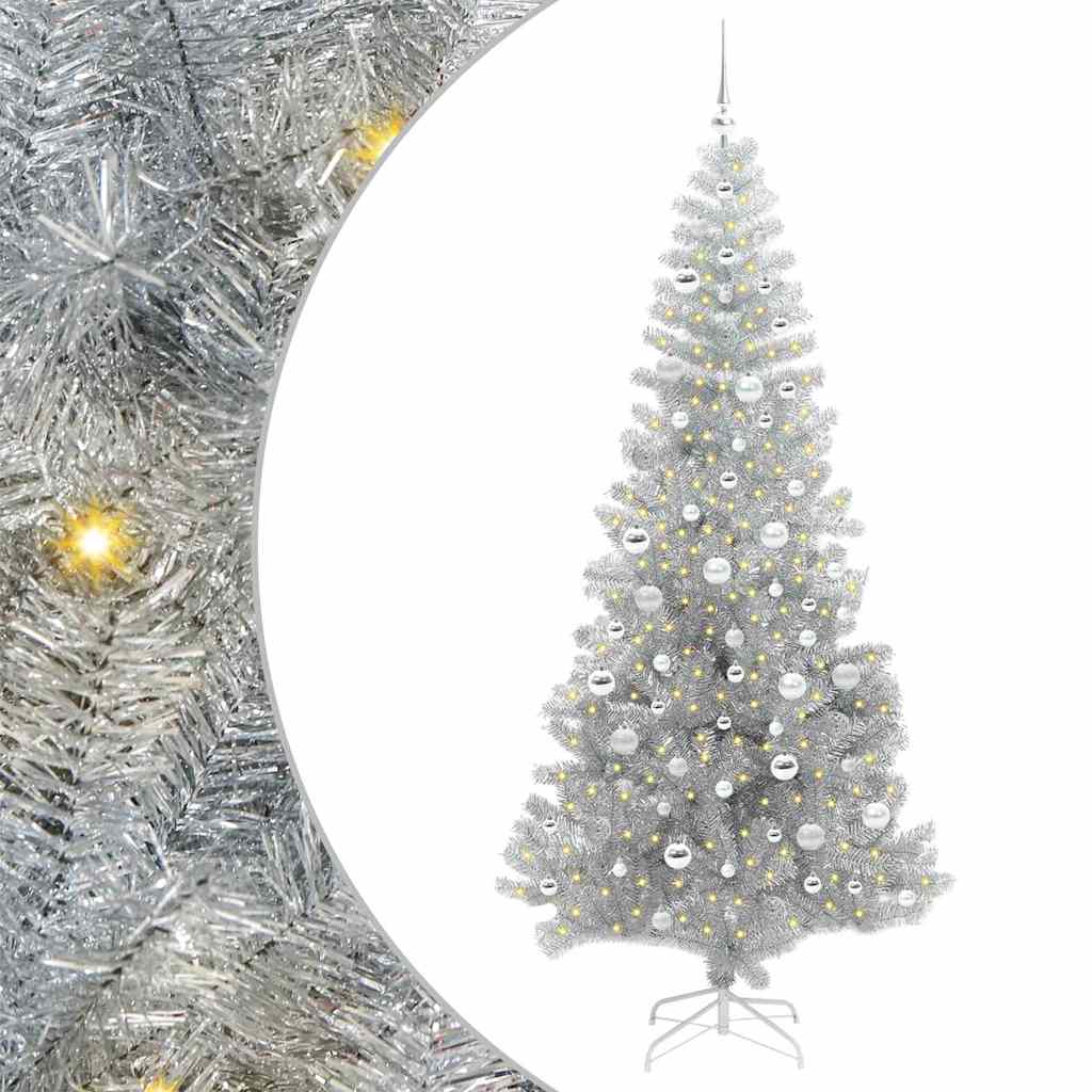 vidaXL Christmas Tree Silver 210 cm PET