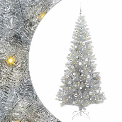 vidaXL Christmas Tree Silver 210 cm PET