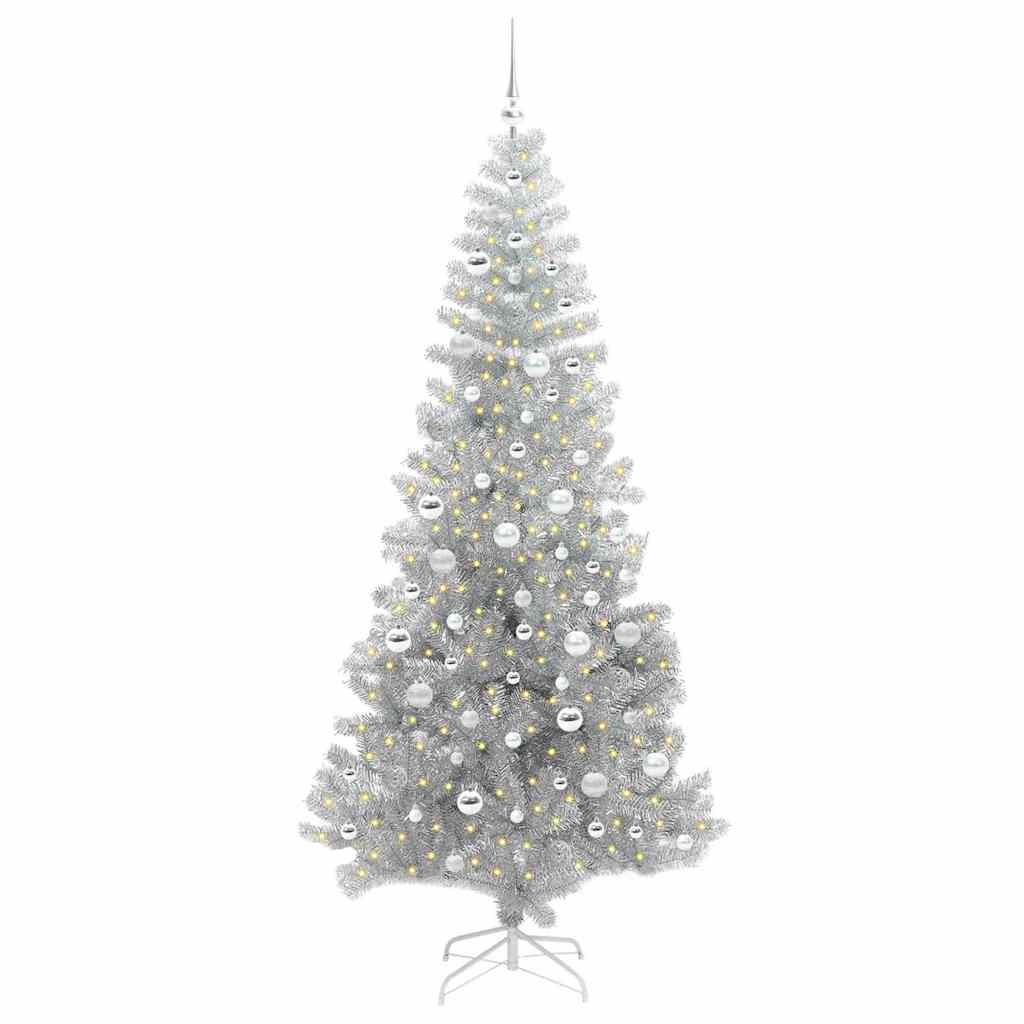 vidaXL Christmas Tree Silver 210 cm PET