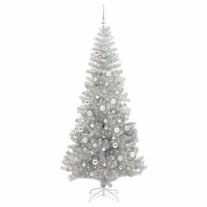 vidaXL Christmas Tree Silver 210 cm PET