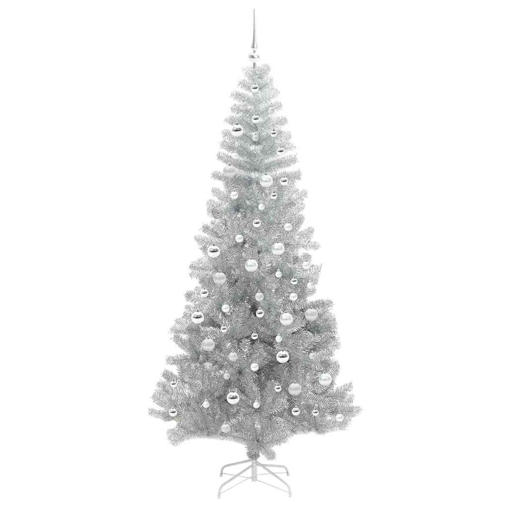 vidaXL Christmas Tree Silver 210 cm PET