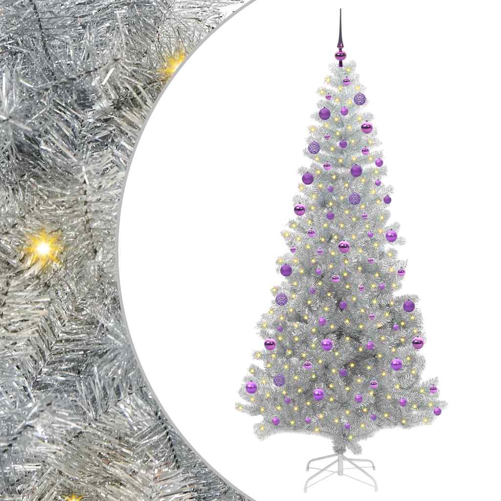vidaXL Christmas Tree Silver 210 cm PET
