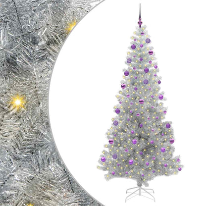 vidaXL Christmas Tree Silver 210 cm PET