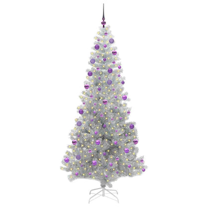 vidaXL Christmas Tree Silver 210 cm PET
