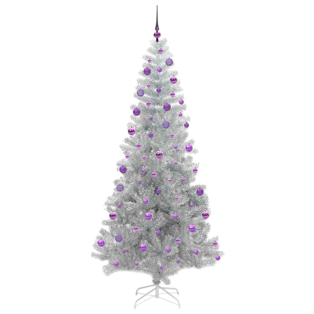 vidaXL Christmas Tree Silver 210 cm PET