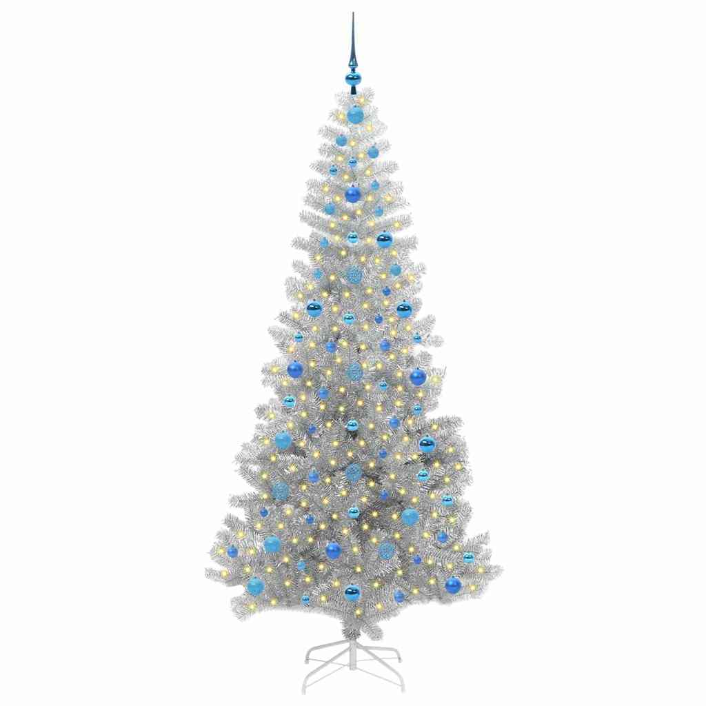 vidaXL Christmas Tree Silver 210 cm PET