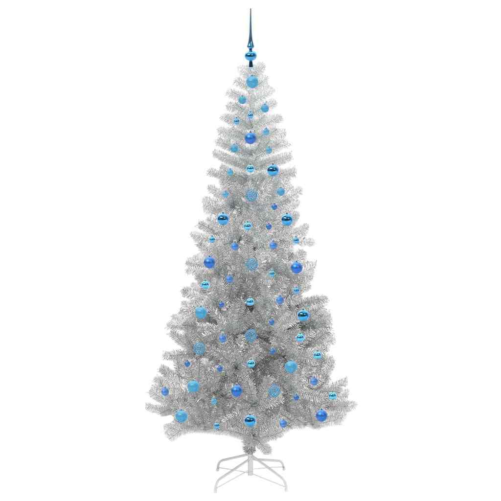 vidaXL Christmas Tree Silver 210 cm PET