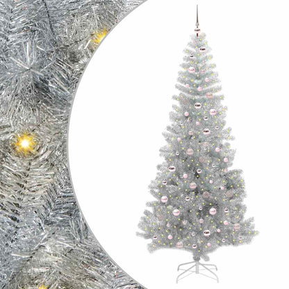 vidaXL Christmas Tree with 300 LEDs with Stand Silver 240 cm PET