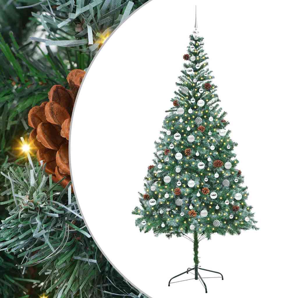 vidaXL Artificial Christmas Tree Green 210 cm PVC and Steel
