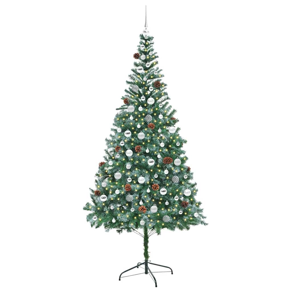vidaXL Artificial Christmas Tree Green 210 cm PVC and Steel