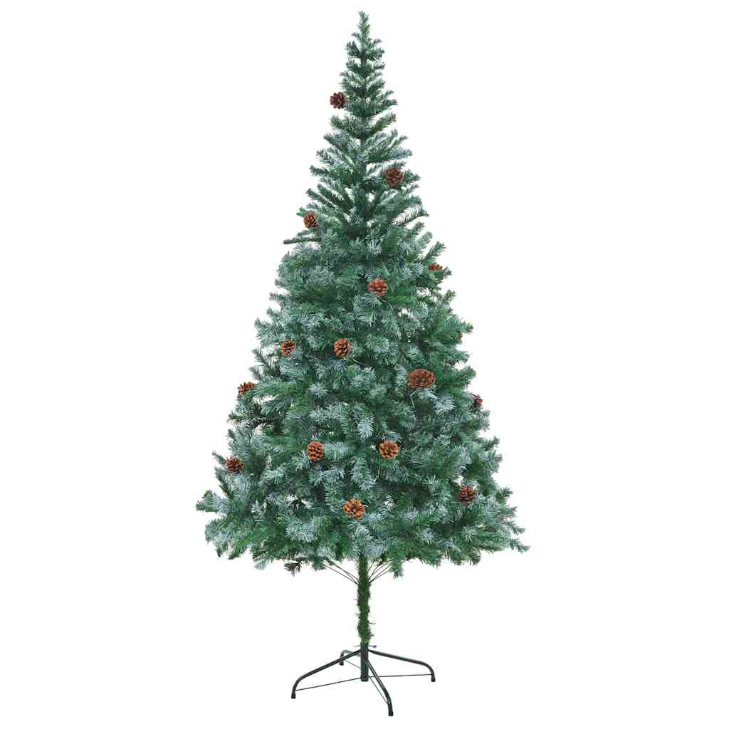 vidaXL Artificial Christmas Tree Green 210 cm PVC and Steel