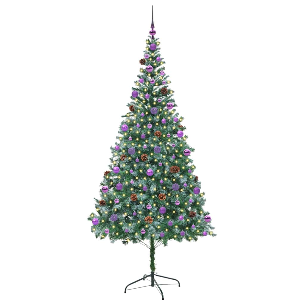 vidaXL Artificial Christmas Tree with Stand Green 210 cm PVC and Steel